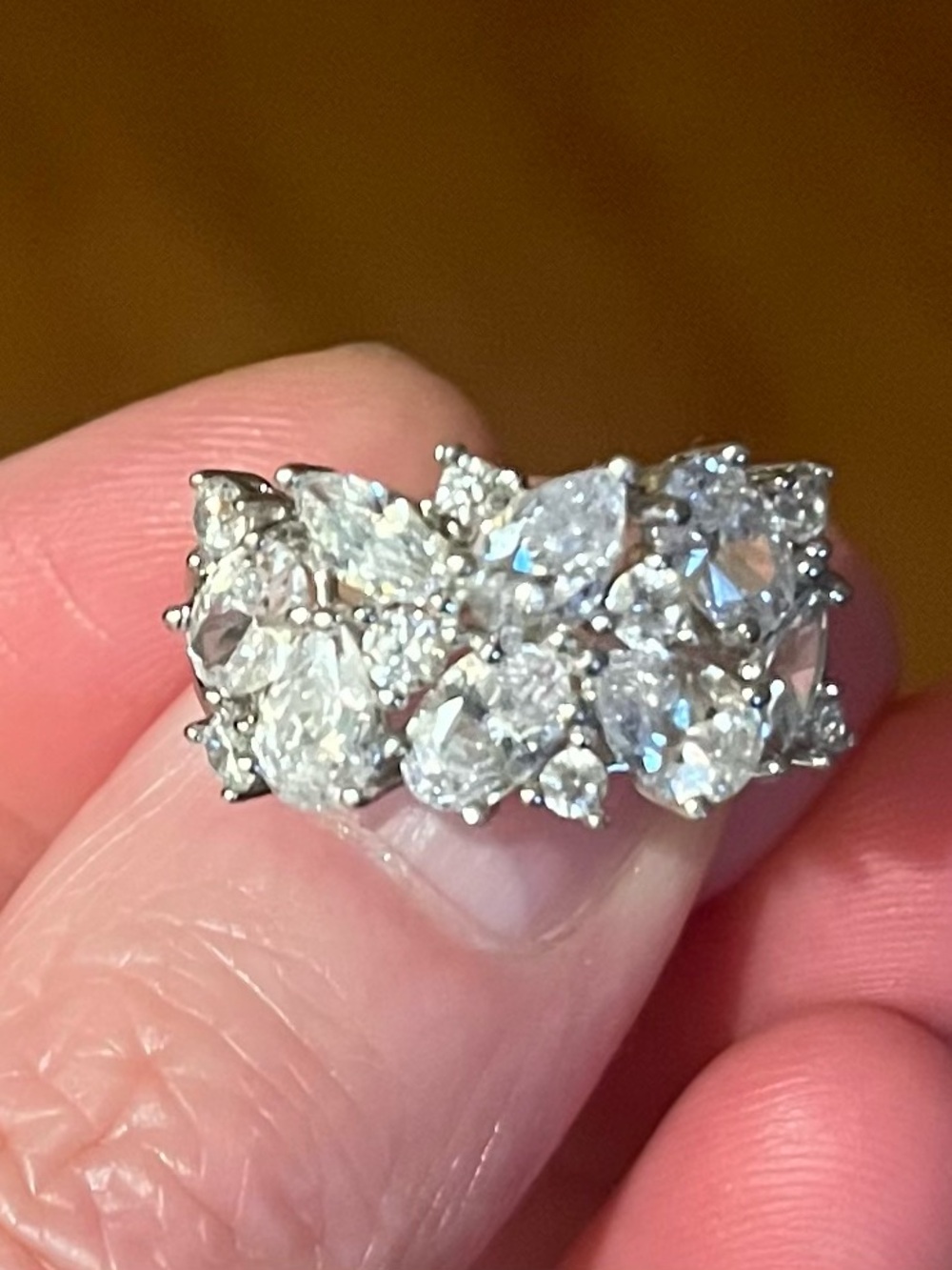 Sterling Silver Swarovski crystal ring.
